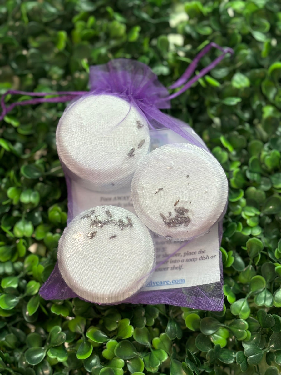 lavender plant in shower 3-Pack Lavender Menthol Calming Aromatherapy Shower Steamers