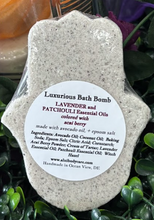 *NEW* Lavender Patchouli Hamsa Shape Bath Bomb colored with Acai Berry