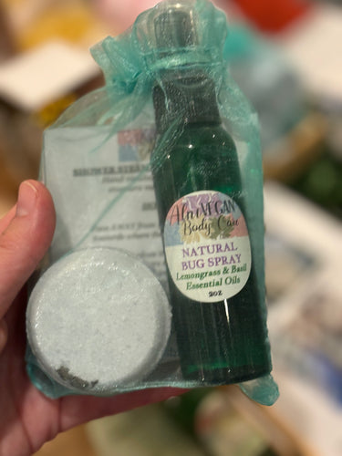 *NEW* 2oz Lemongrass Bug Spray & Aromatherapy Shower Steamer Gift Set