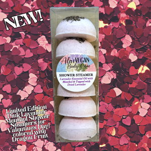 *LOW STOCK!*  Limited Edition Pink Lavender Menthol Shower Steamers for Valentines Day