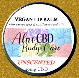 Vegan CBD Lip Balm with Carrot Seed & Sunflower Seed Oils